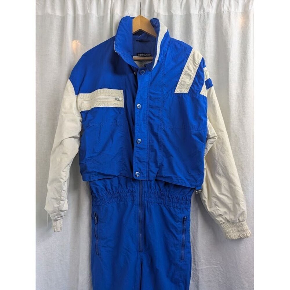 White Stag Thinsulate Men's Small vintage ski suit, blue and white, winter ski